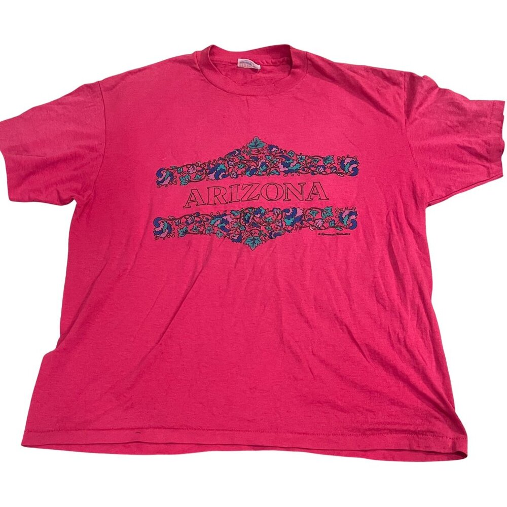 Vintage Hanes Heavyweight Arizona Graphic T-Shirt 50/50 Cotton Poly Adult Size L